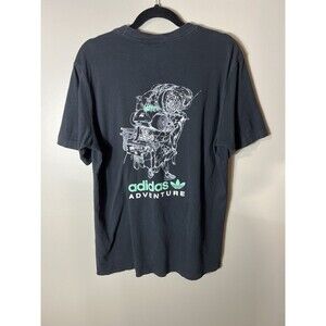 Adidas Adventure T Shirt Men Short Sleeve Chameleon Logo Lizard Medium